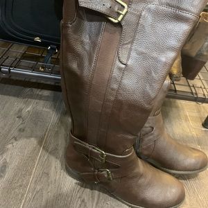 Brown riding boots